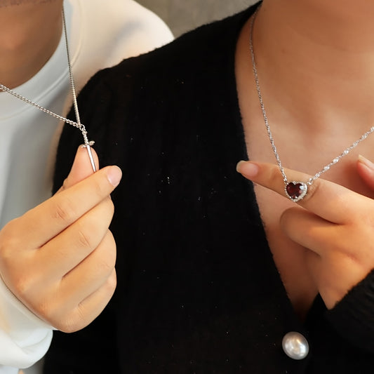 Collar Espada Corazón Pareja+ Caja de Regalo 💖🗡️