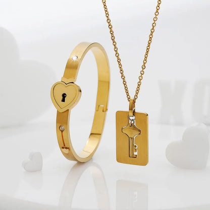 Pulsera + Collar Amor Candado +CAJA DE REGALO