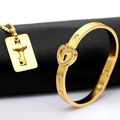 Pulsera + Collar Amor Candado +CAJA DE REGALO