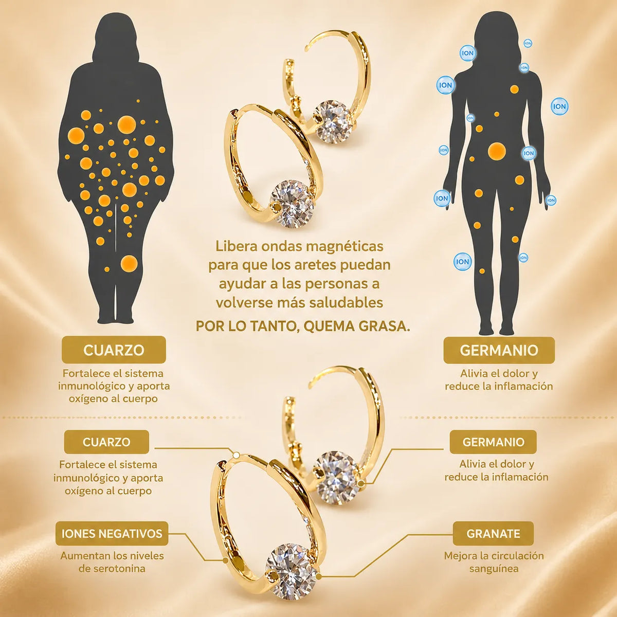 GermanioTherapy™ Pendientes Terapéuticos con Germanio