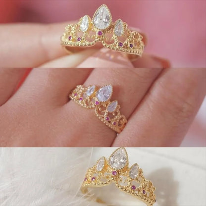 Anillo Princesa Rapunzel +CAJA+TARJETA