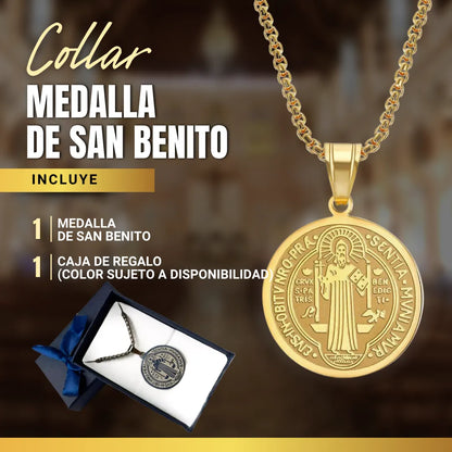 Collar San Benito Proteccion  +CAJA DE REGALO
