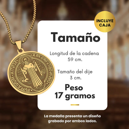 Collar San Benito Proteccion  +CAJA DE REGALO
