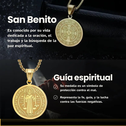 Collar San Benito Proteccion  +CAJA DE REGALO