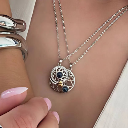 Collar Sol y Luna Te amo 100 idiomas