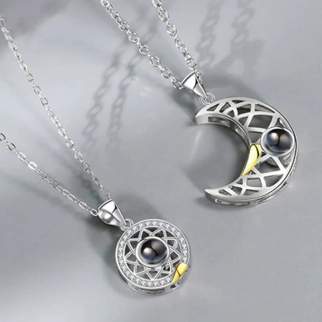 Collar Sol y Luna Te amo 100 idiomas