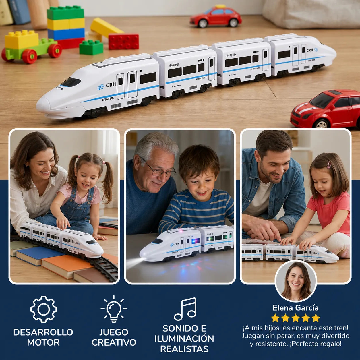 Tren Eléctrico Interactivo 4 Vagones