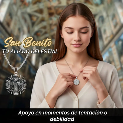 Collar San Benito Proteccion  +CAJA DE REGALO