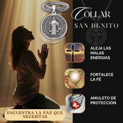 Collar San Benito Proteccion  +CAJA DE REGALO