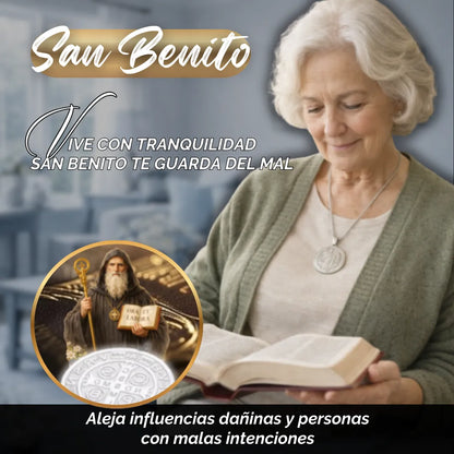Collar San Benito Proteccion  +CAJA DE REGALO