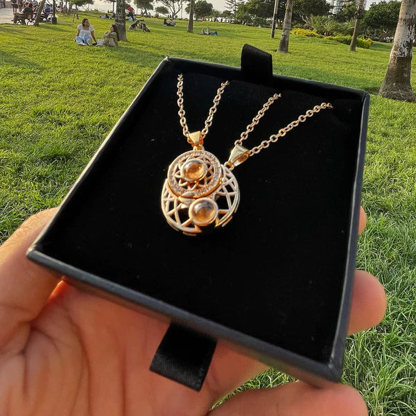 Collar Sol y Luna Te amo 100 idiomas